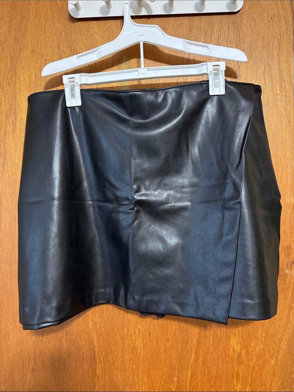 Abercrombie & Fitch Black Vegan Leather Mini Skort